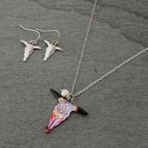 Steer Head Necklace Set